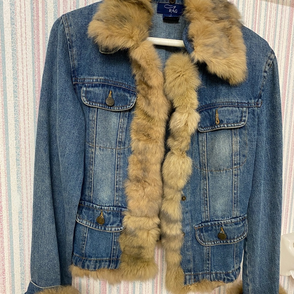 RAG brand Small Size, Jean jacket with fur